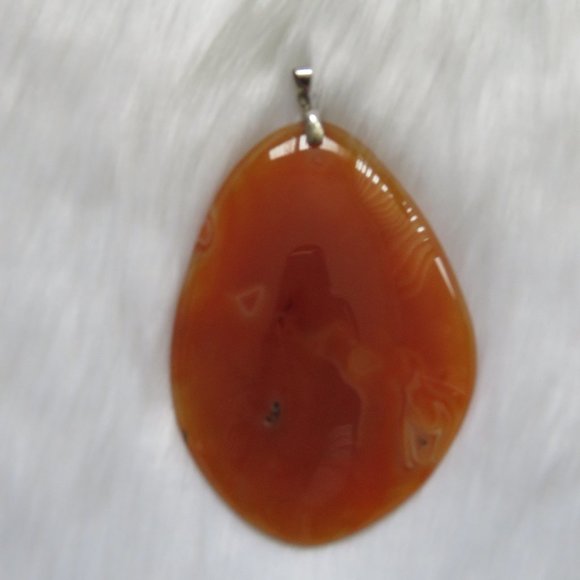 Orange Agate Tear Drop Pendant - Picture 1 of 4